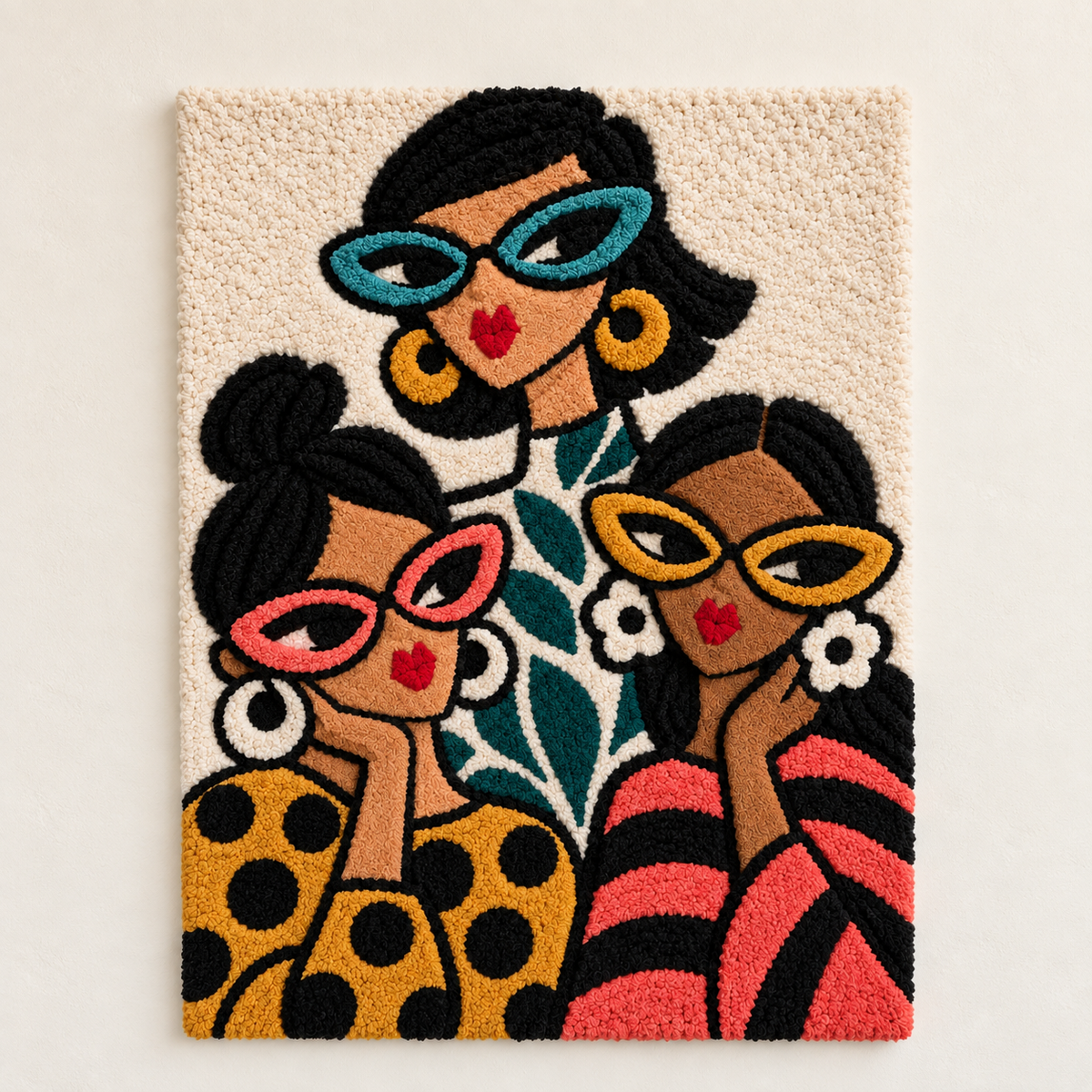 Hewn Earth Cat-Eye Companions wall art featuring two stylized cats with distinctive eye shapes on a light background.