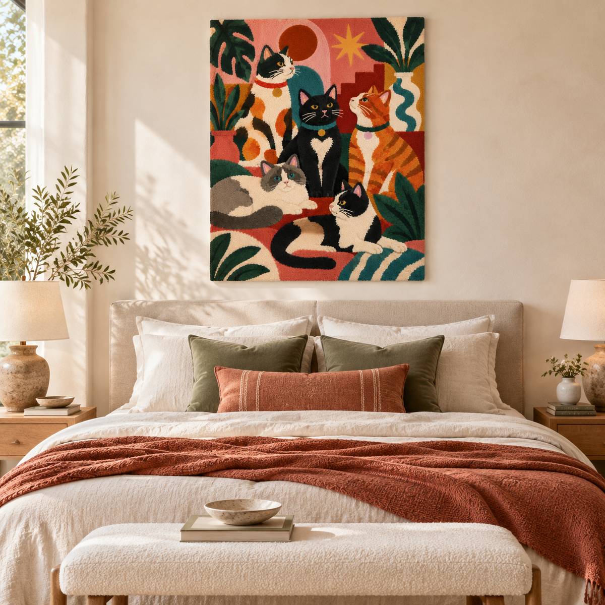 Cats in the Courtyard — room setting 1