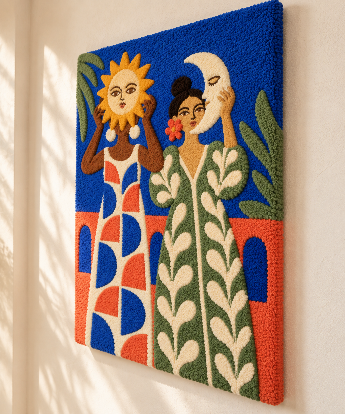 Celestial Keepers in Blue — angled relief view