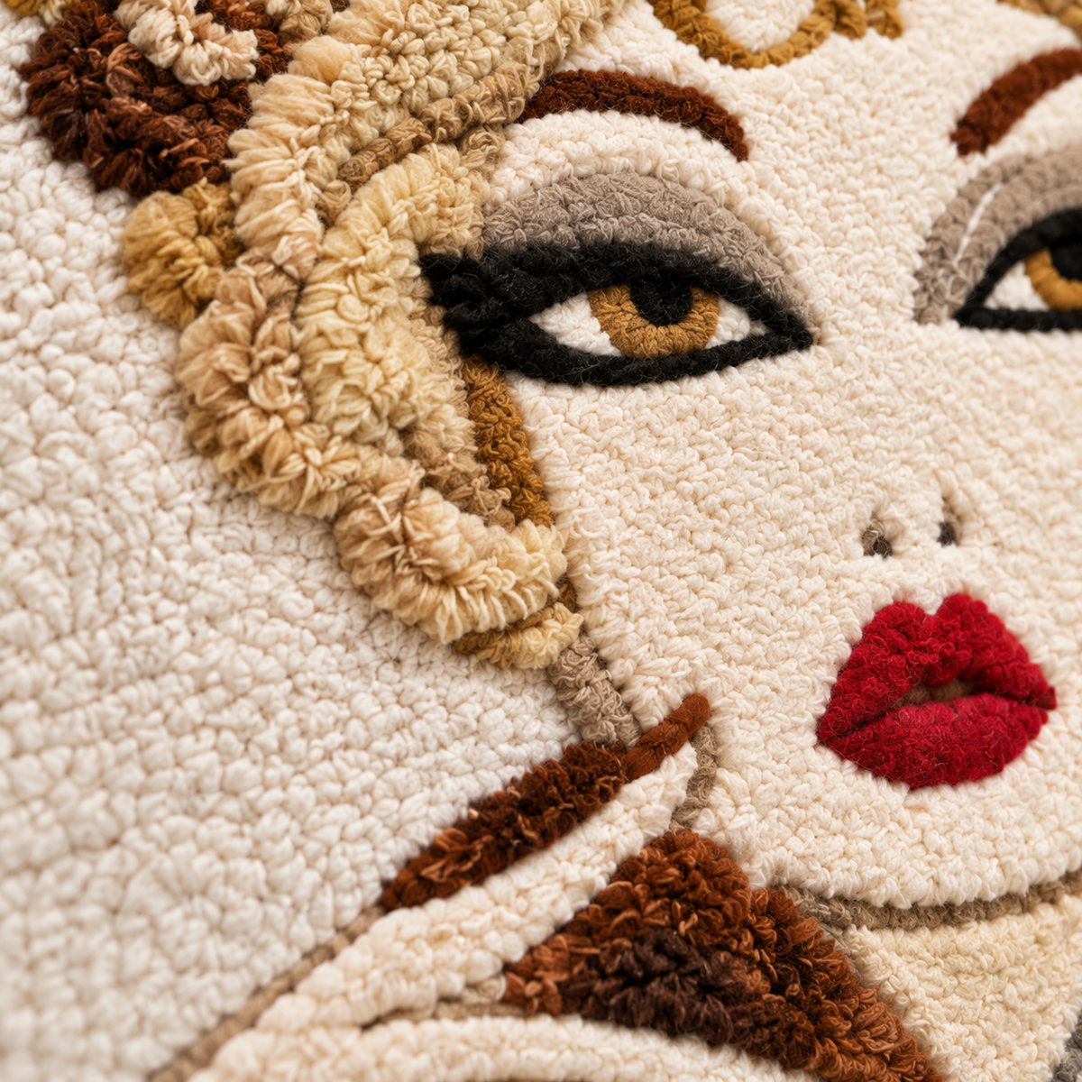 Champagne Curl Muse — tufted wool texture detail