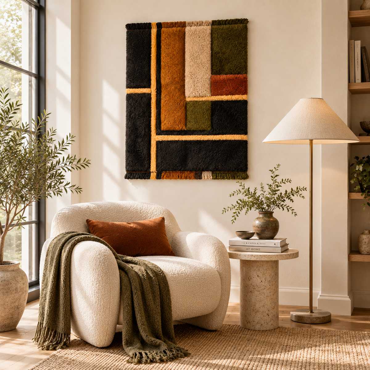 Charcoal and Ochre Framework — room setting 2