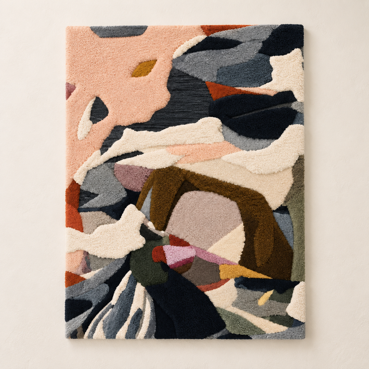 Charcoal folded Reverie wall art by Hewn Earth featuring textured, abstract design on a neutral background.
