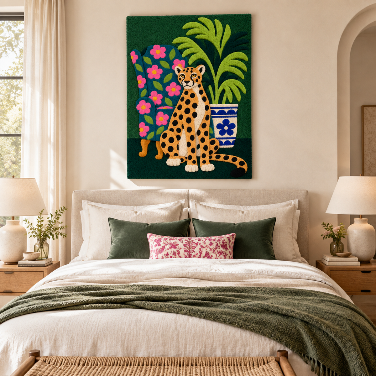 Cheetah in the Palm Garden — room setting 1