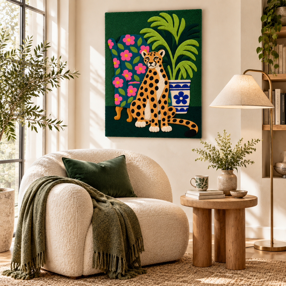 Cheetah in the Palm Garden — room setting 3