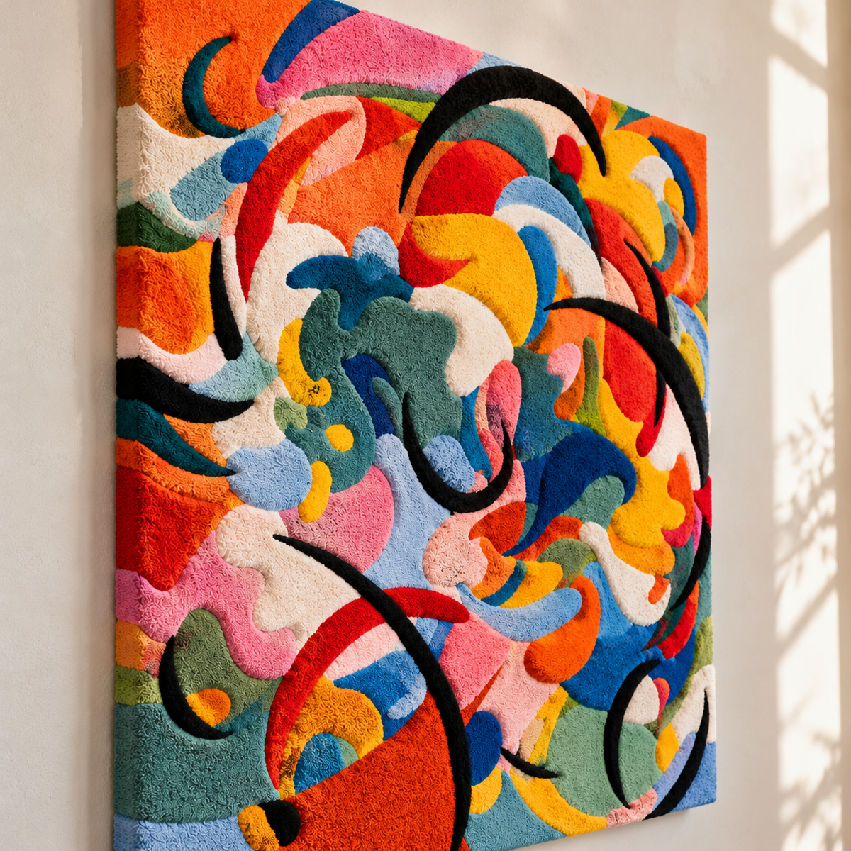 Chromatic Curl Symphony by Hewn Earth Studio — angled relief view