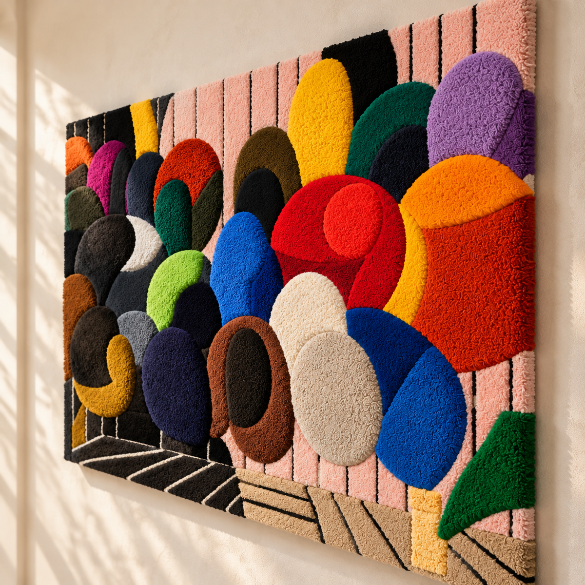 Chromatic Pebble Gathering by Hewn Earth Studio — angled relief view