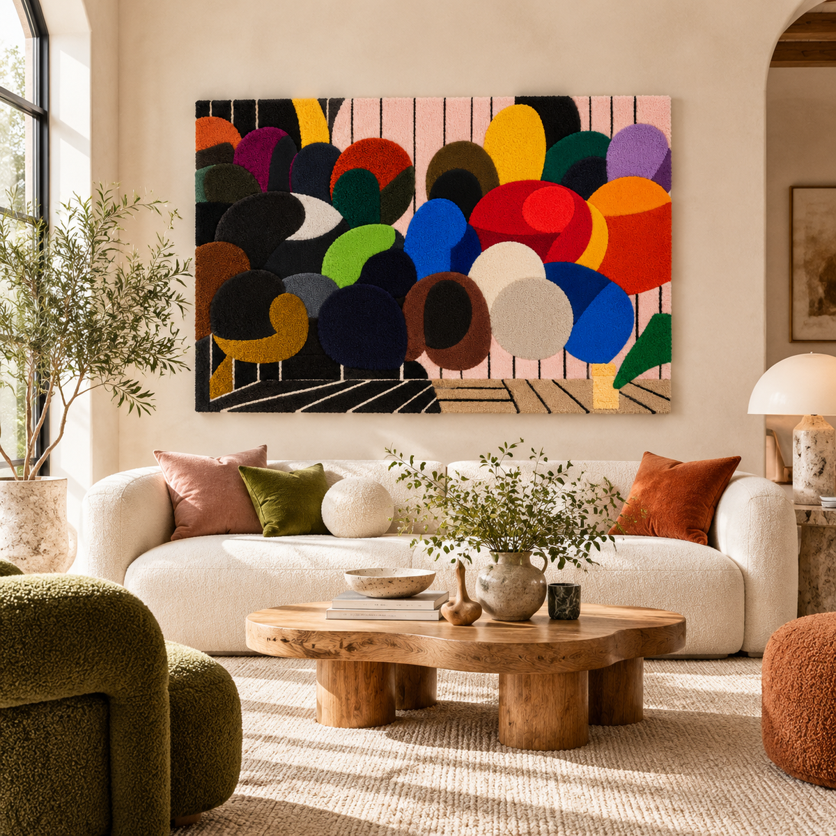 Chromatic Pebble Gathering by Hewn Earth Studio — room setting