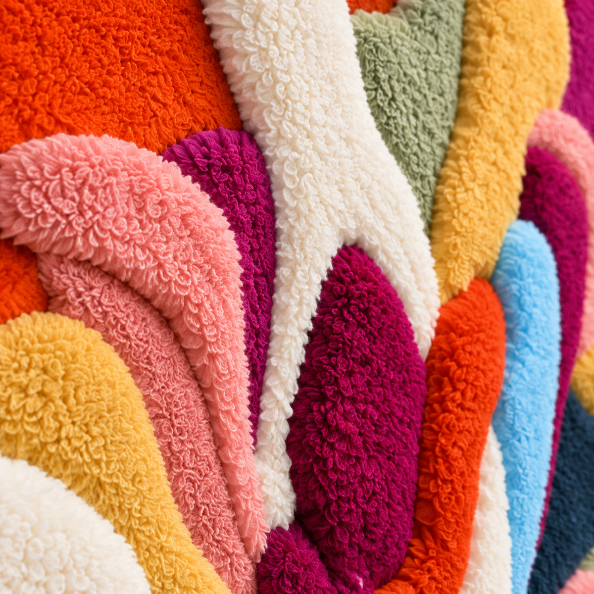 Chromatic Plume — tufted wool texture detail