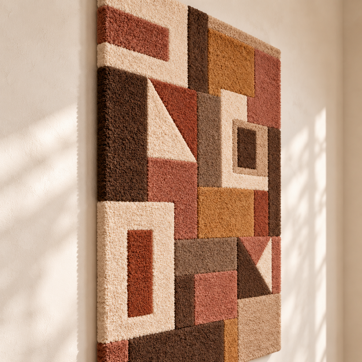 Cinnamon Patchwork Architecture — angled relief view