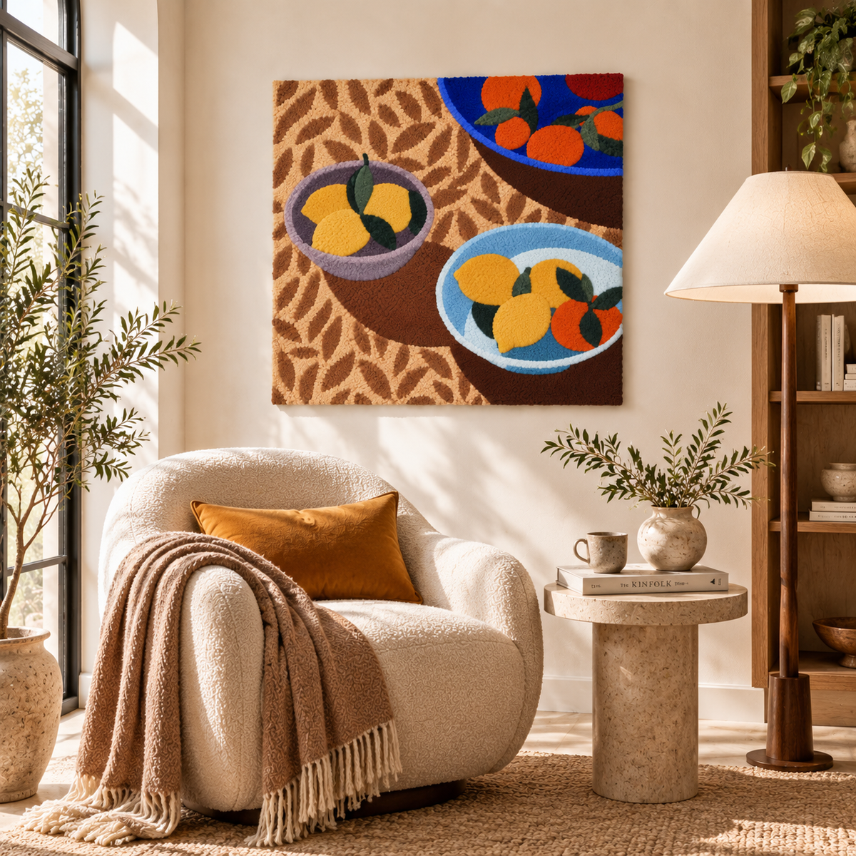 Citrus Bowls on a Leafprint Table — room setting 3