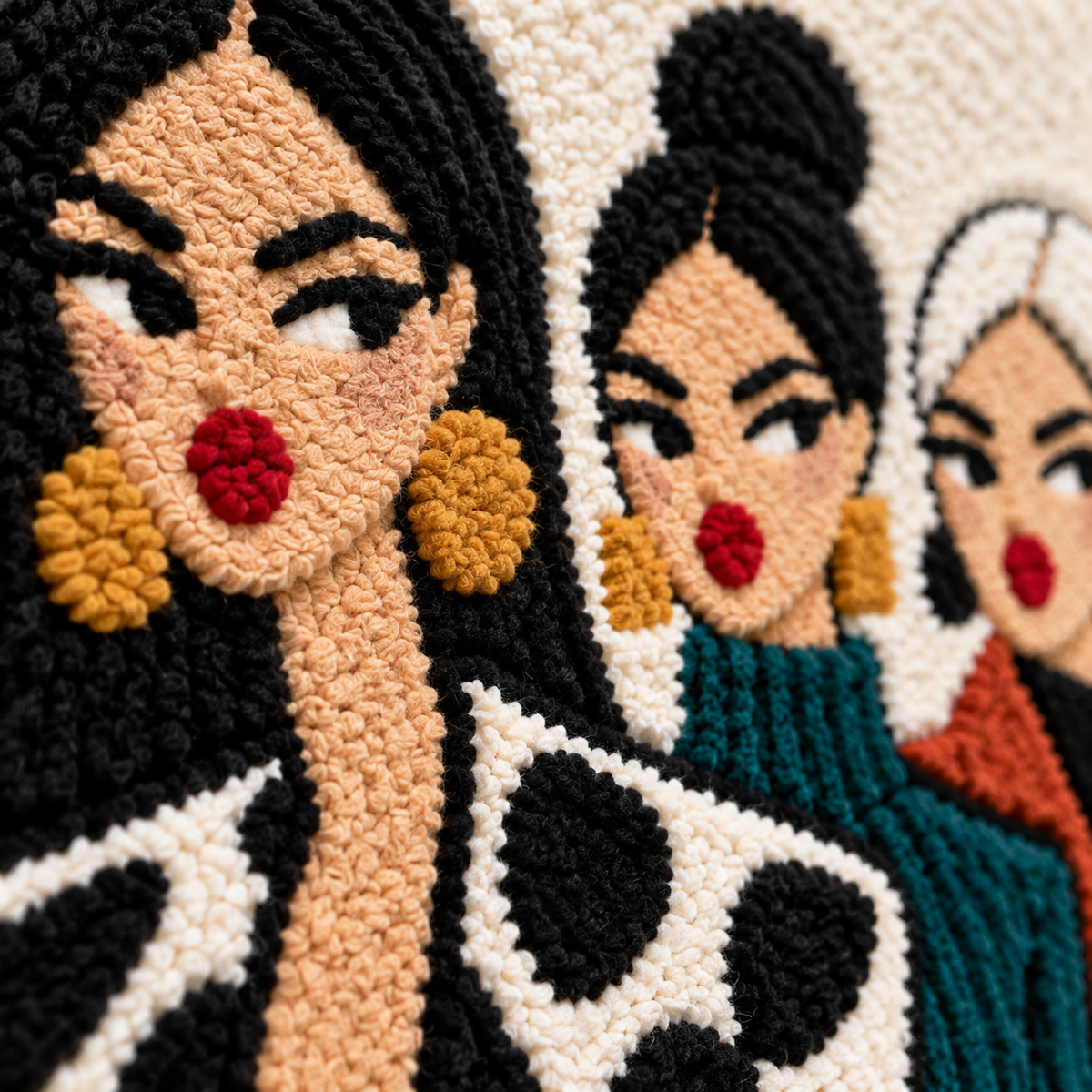City Style Trio — tufted wool texture detail