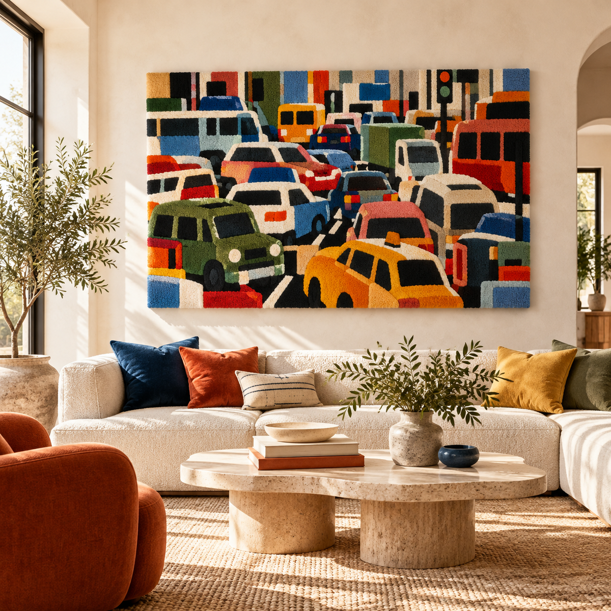 City Traffic Rhythm by Hewn Earth Studio — room setting