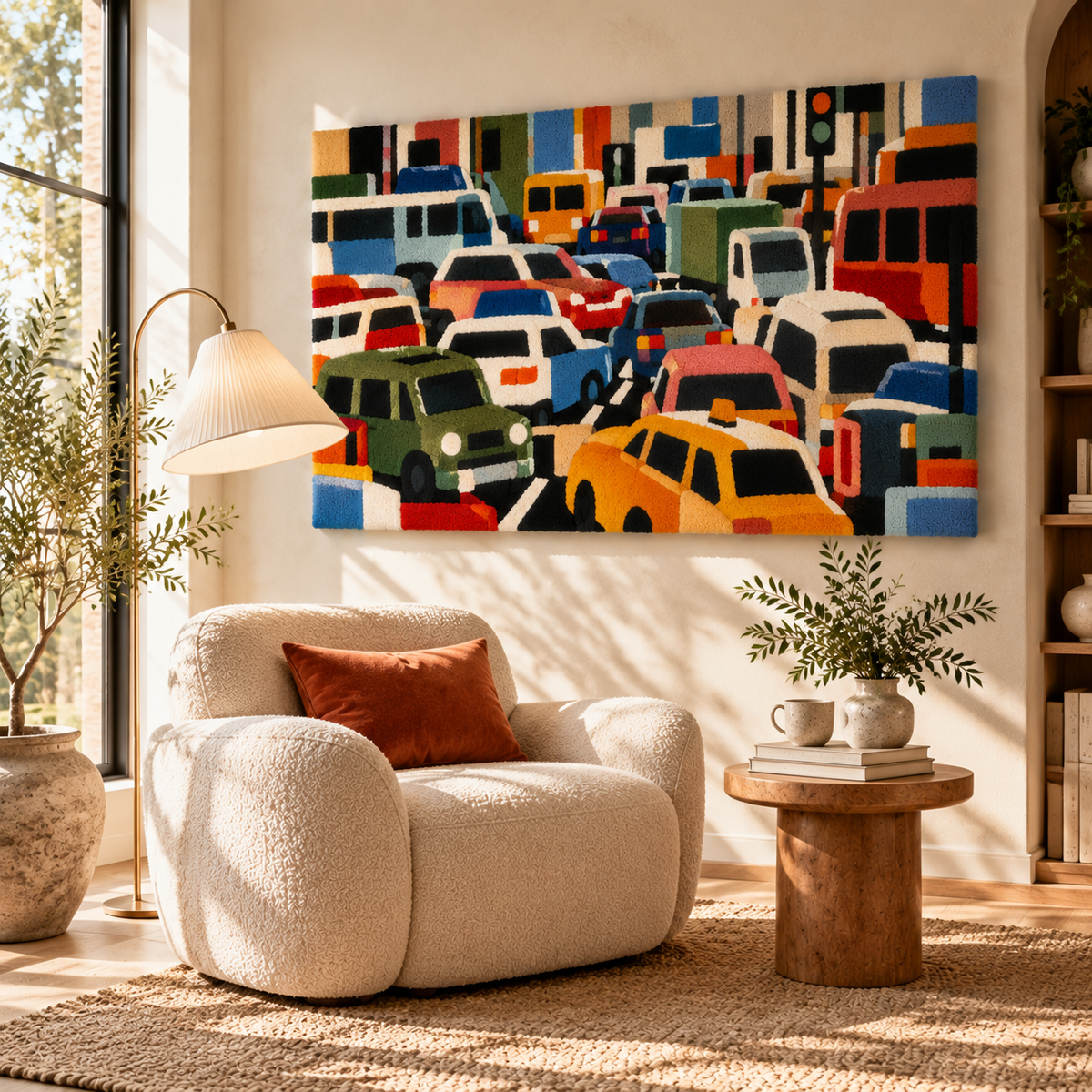 City Traffic Rhythm by Hewn Earth Studio — room setting