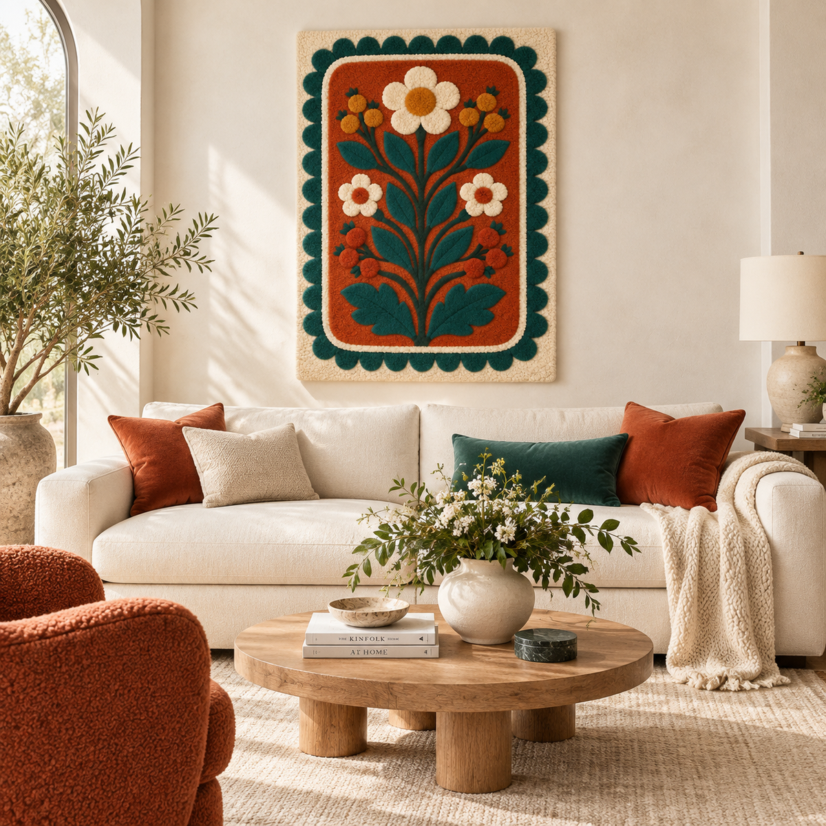 Clay Field Daisies — front-facing room scene [room-front]