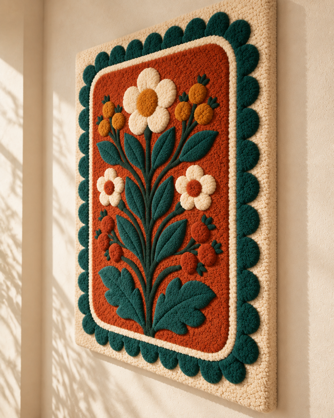 Clay Field Daisies — angled relief view