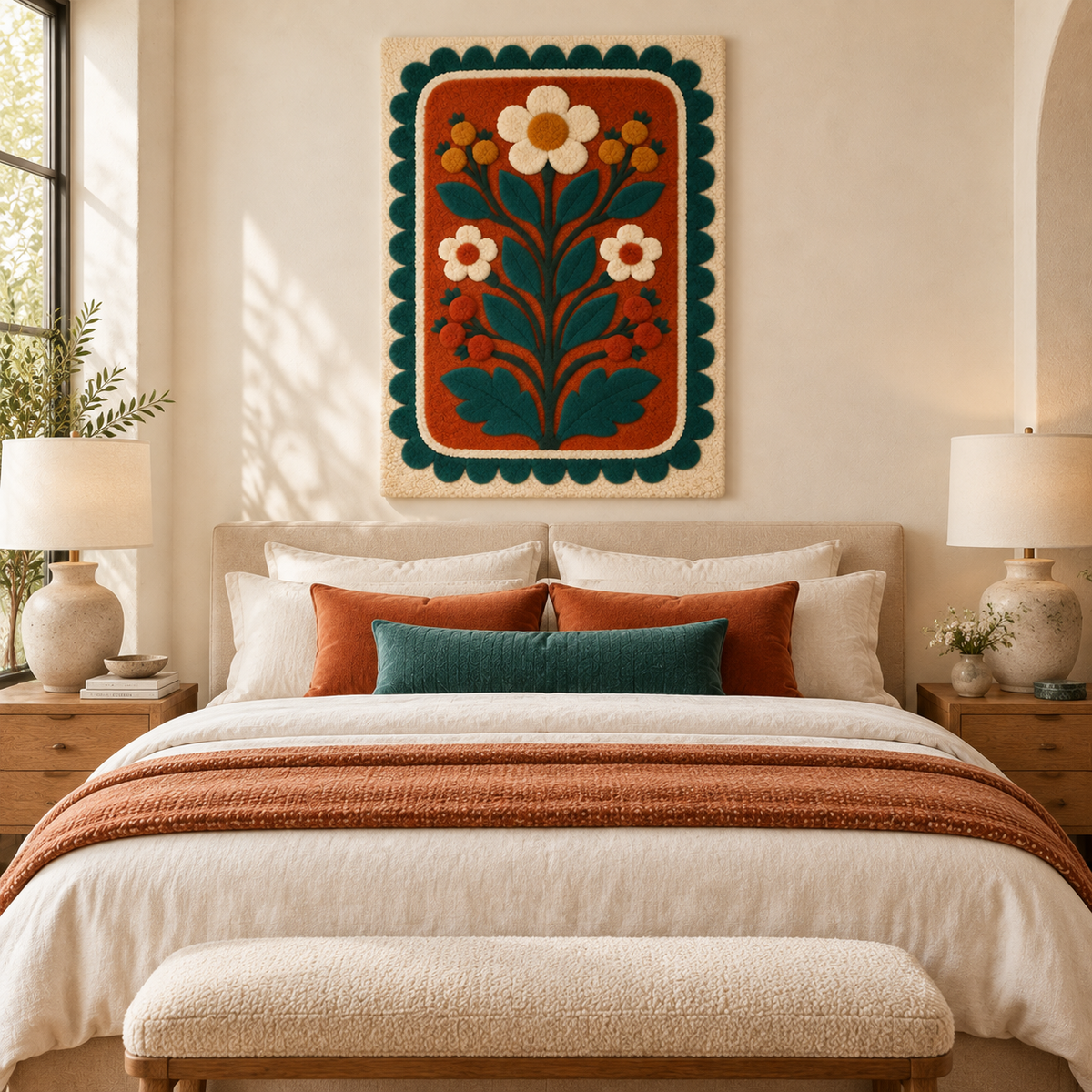 Clay Field Daisies — room setting 1