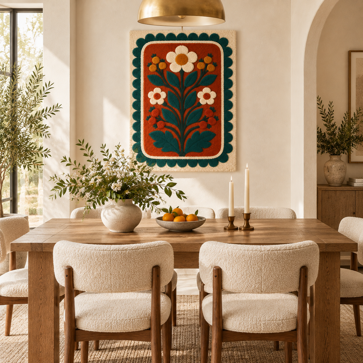 Clay Field Daisies — room setting 2