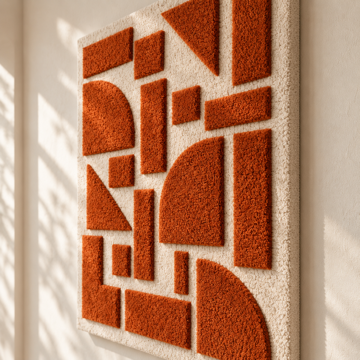 Clay Geometry in Ivory Channels — angled relief view