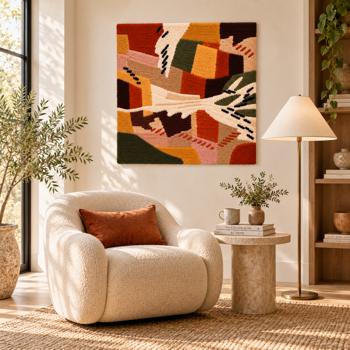 Clay Patchwork Passage — room setting 1