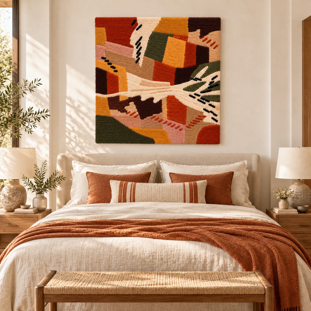 Clay Patchwork Passage — room setting 2
