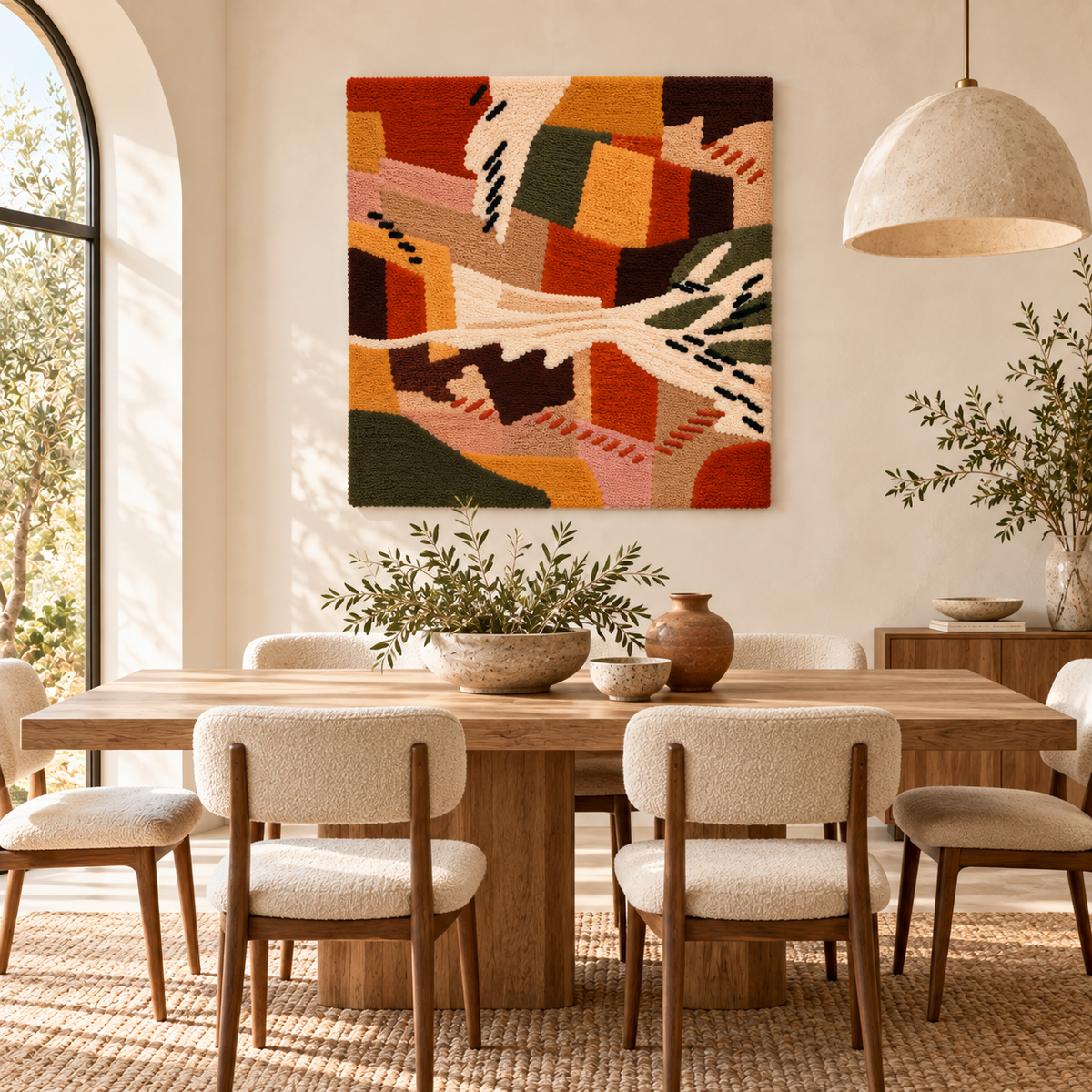Clay Patchwork Passage — room setting 3