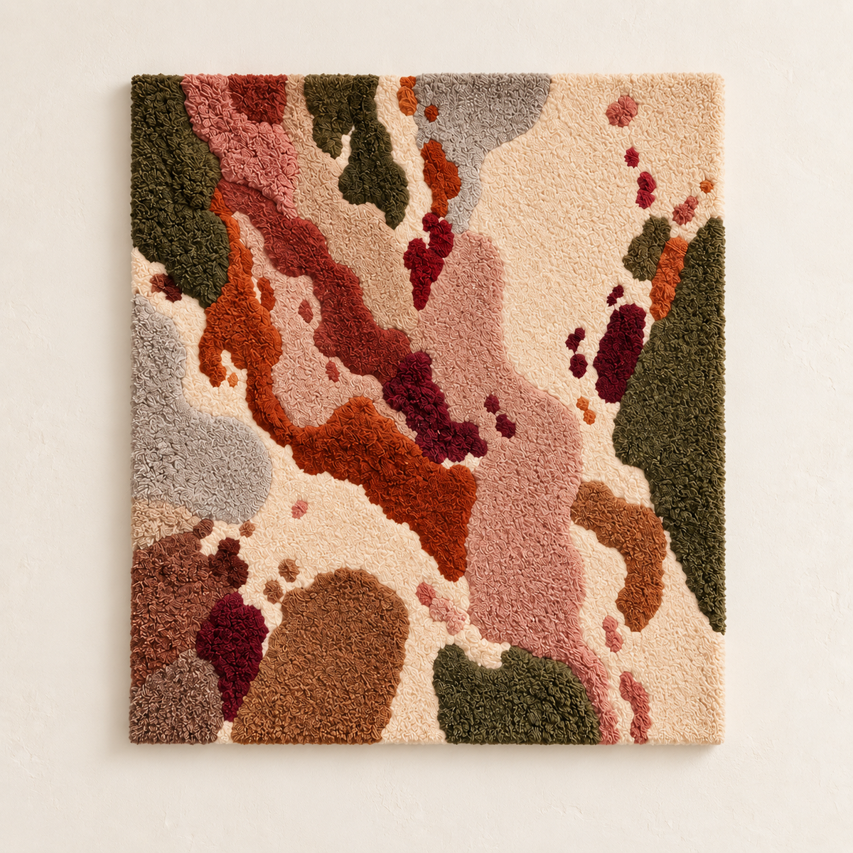 Hewn Earth Clay River Traces wall art featuring textured clay and earthy tones, perfect for modern interior decor.