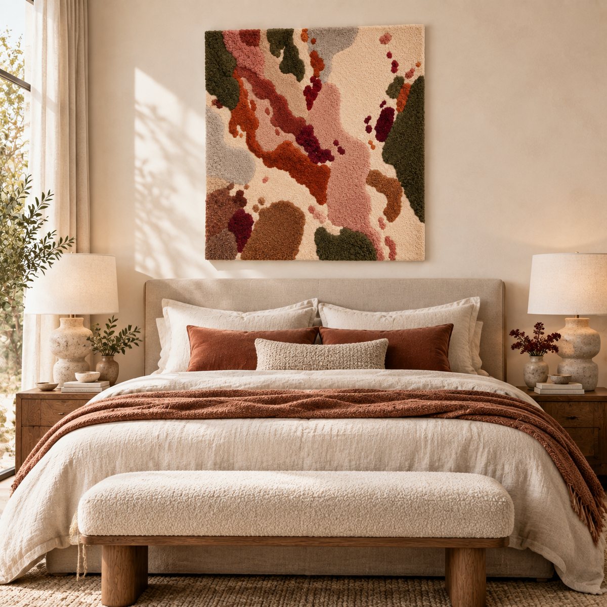 Clay River Traces — room setting 1