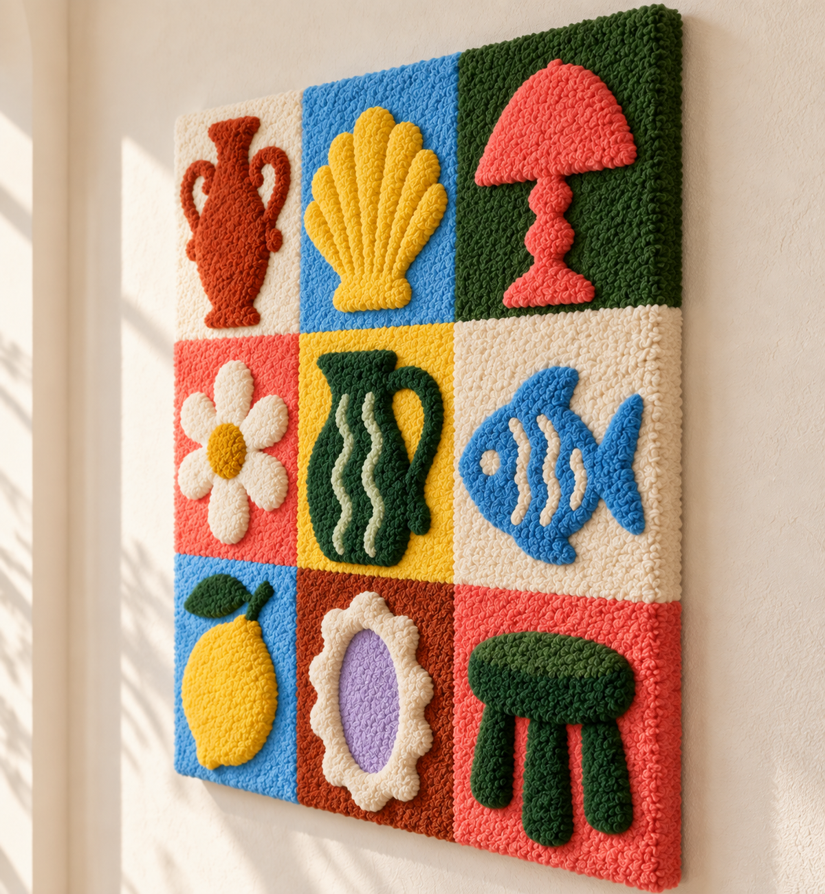 Coastal Keepsake Grid — angled relief view
