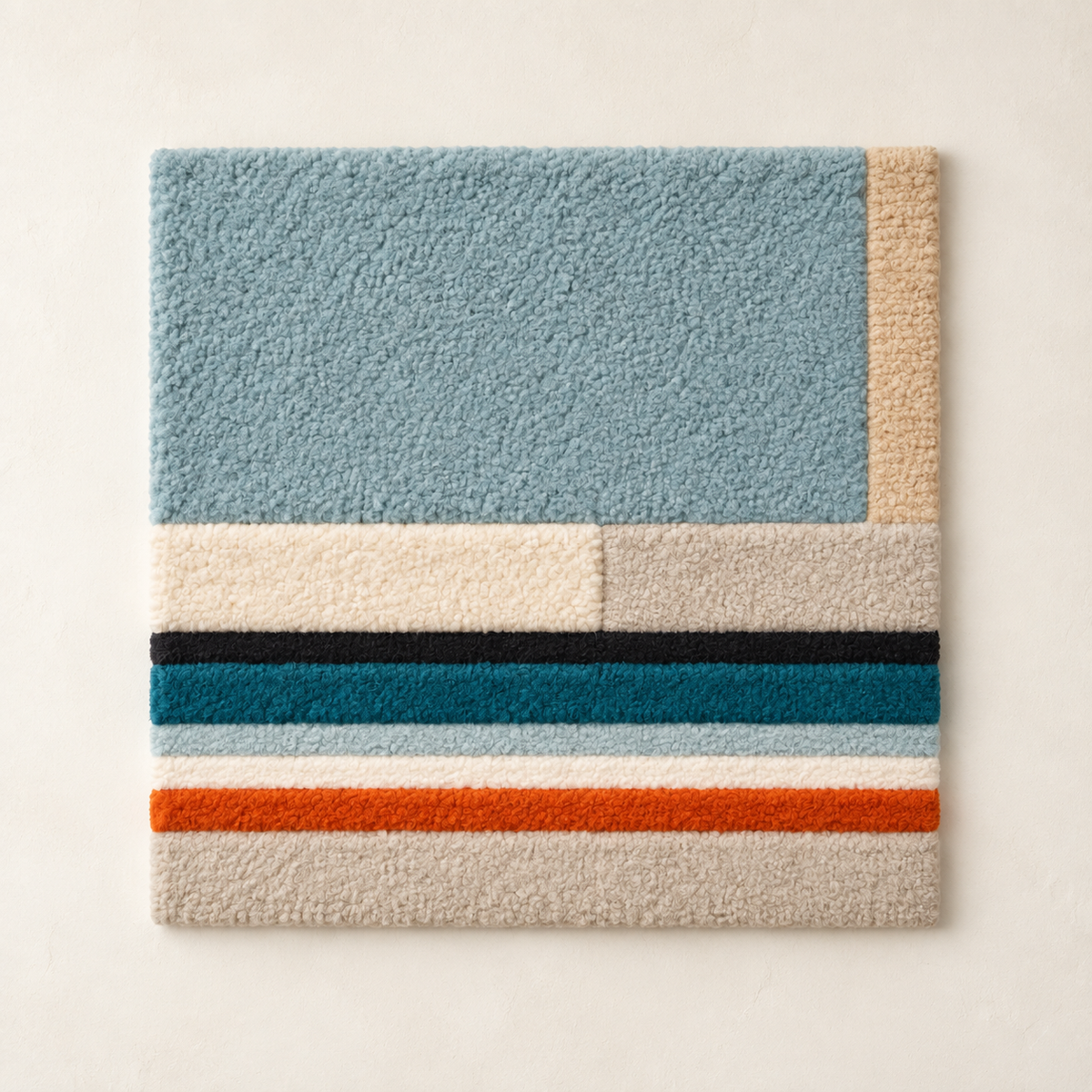 Hewn Earth Coastal Stripe Study wall art featuring coastal-inspired stripe design in muted tones on textured paper.