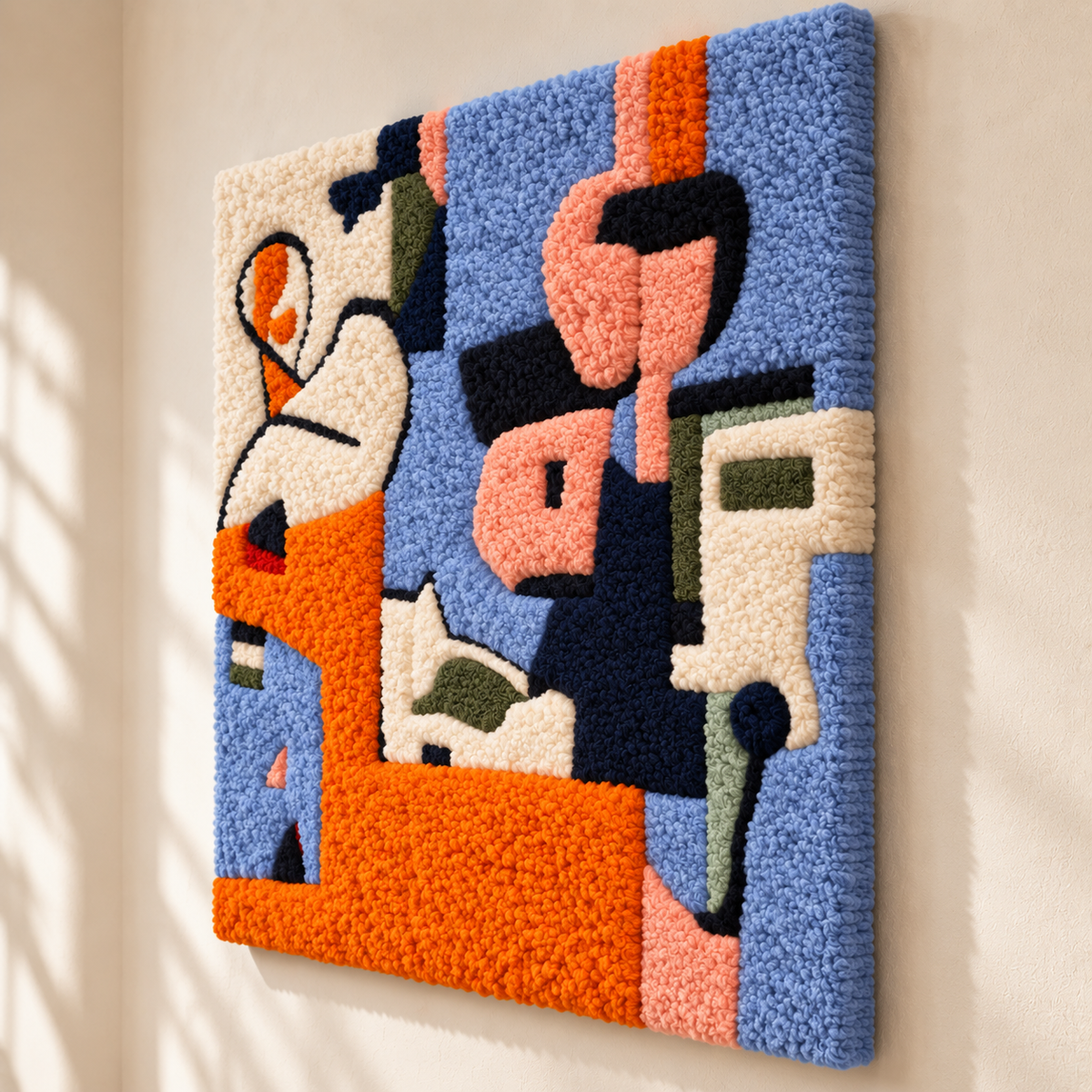 Cobalt and Apricot — angled relief view