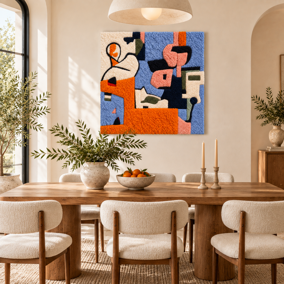 Cobalt and Apricot — room setting 1