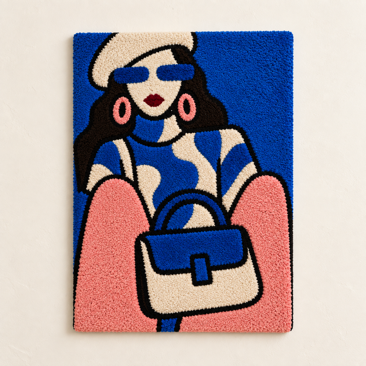 Cobalt Beret Blush Sleeves wall art by Hewn Earth featuring a stylish design with vibrant cobalt and blush tones.