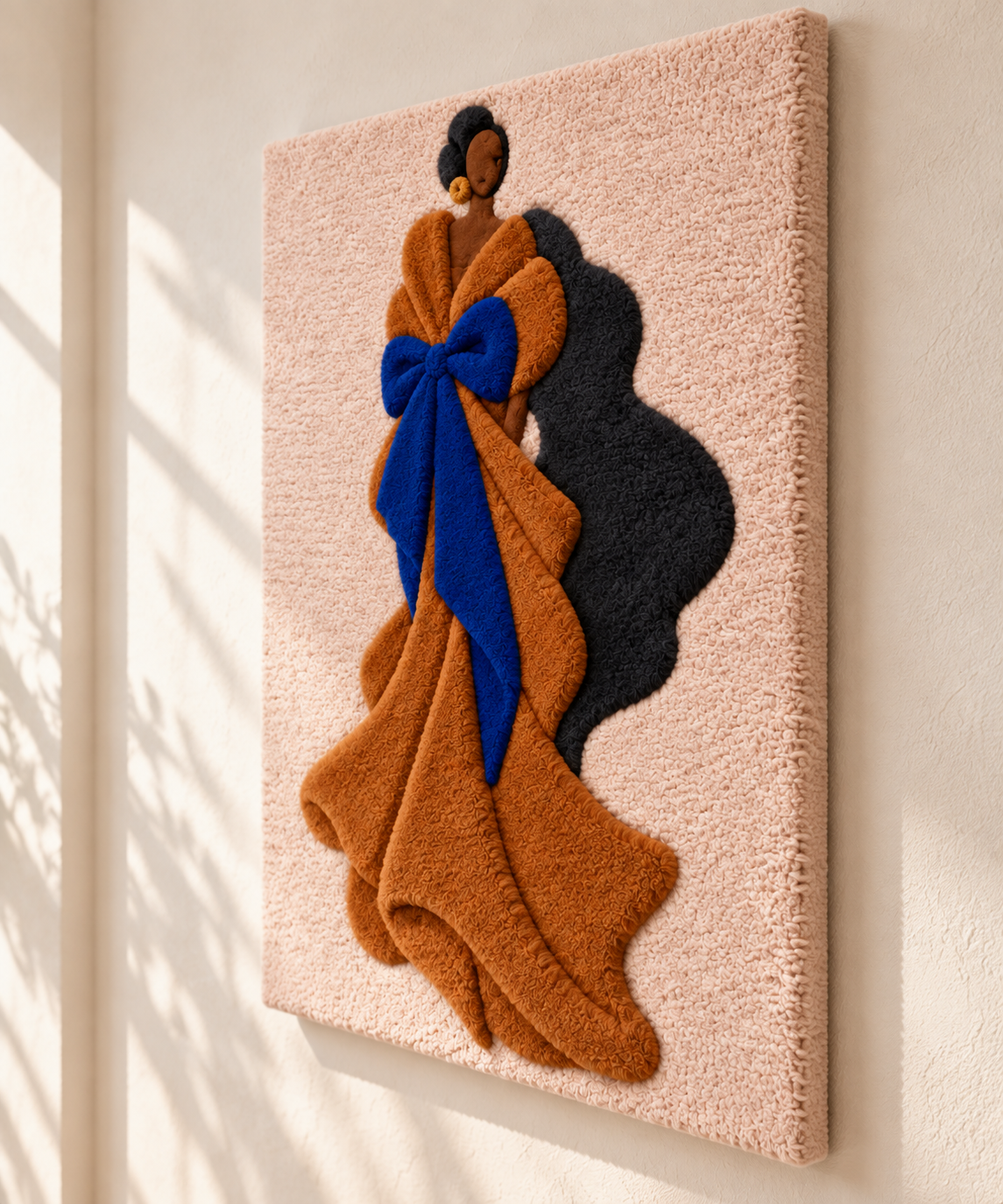 Cobalt Bow Amber Elegance — angled relief view