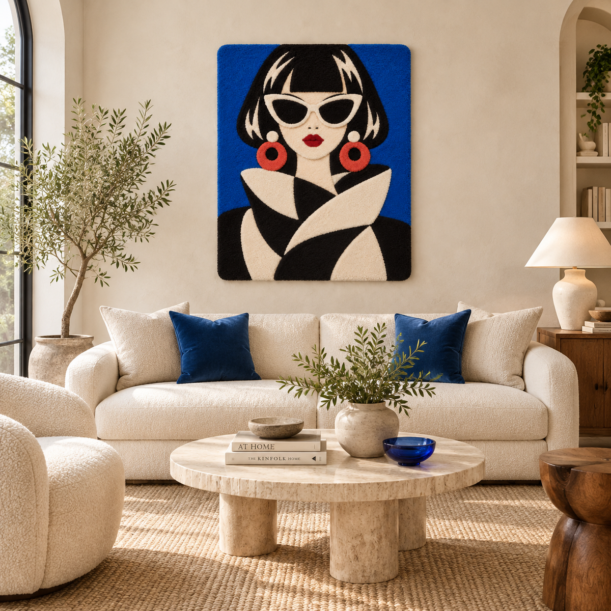 Cobalt Cat Eye Muse — front-facing room scene [room-front]