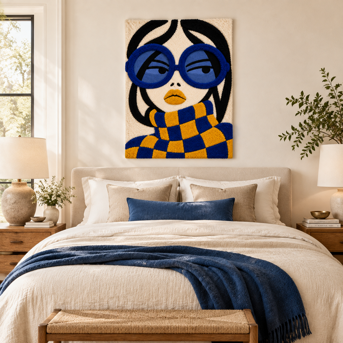 Cobalt Check Daydream — room setting 1