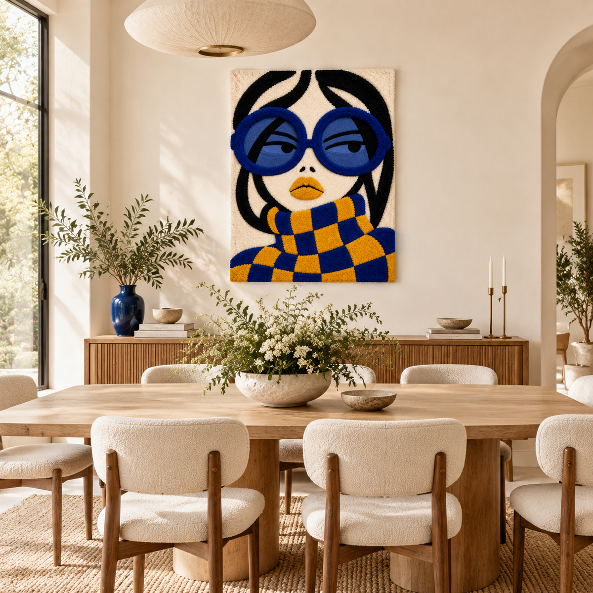 Cobalt Check Daydream — room setting 3
