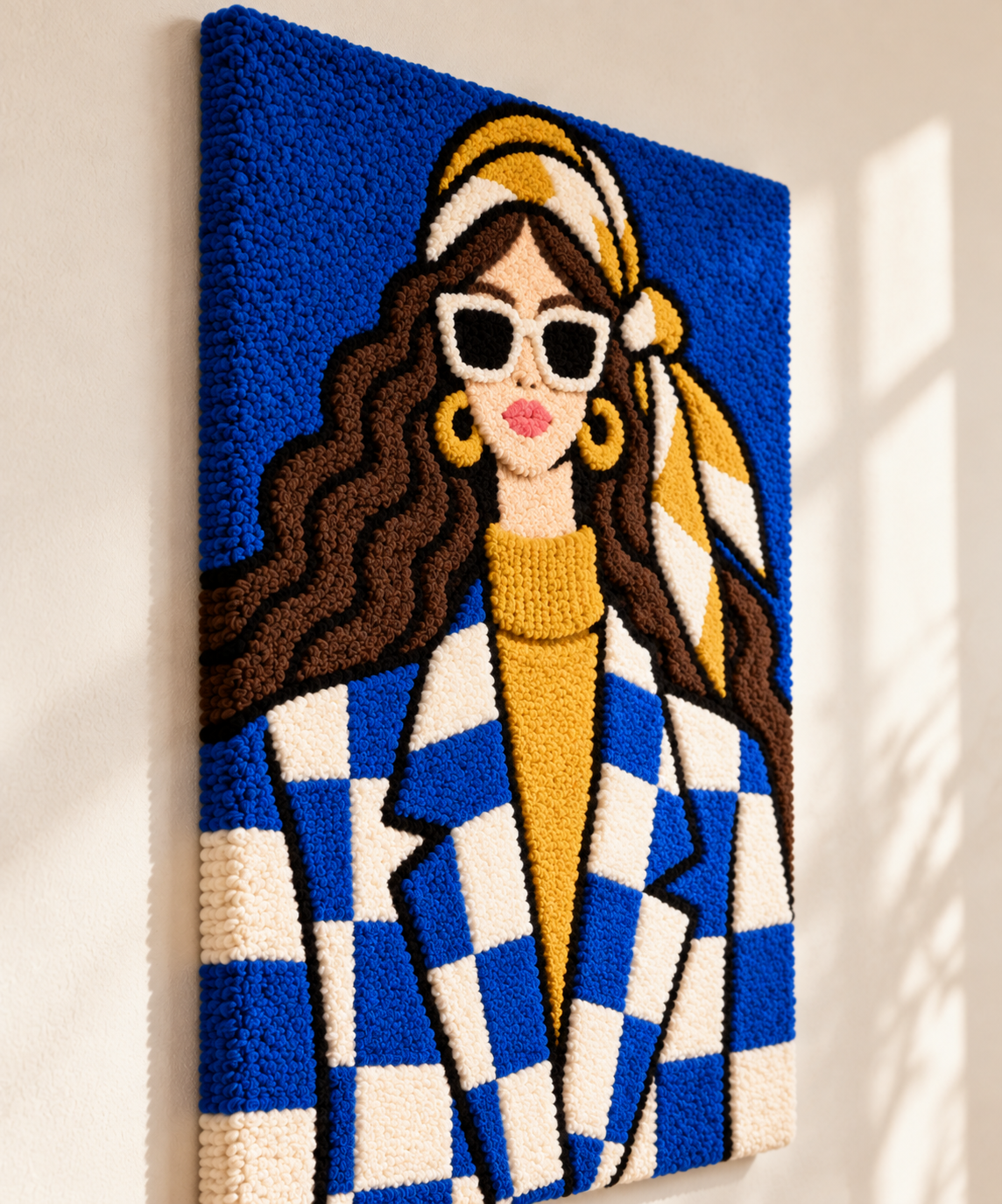 Cobalt Check Muse — angled relief view