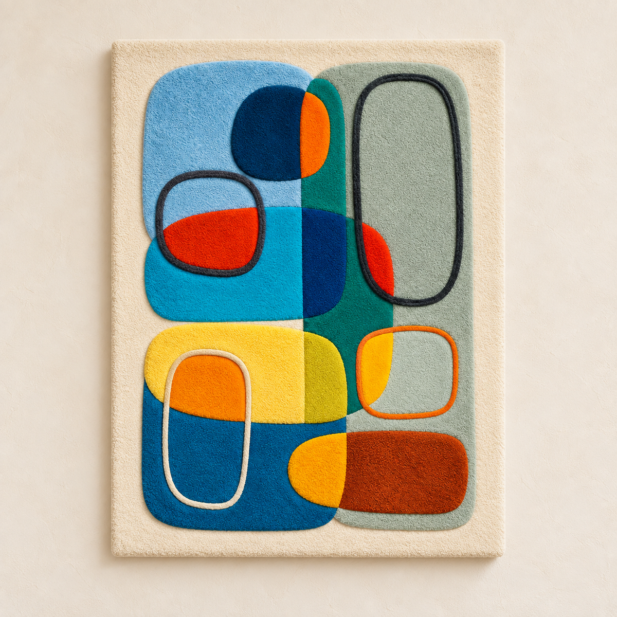 Cobalt Citrus Loop Collage wall art by Hewn Earth featuring vibrant citrus-themed artwork on a light background.