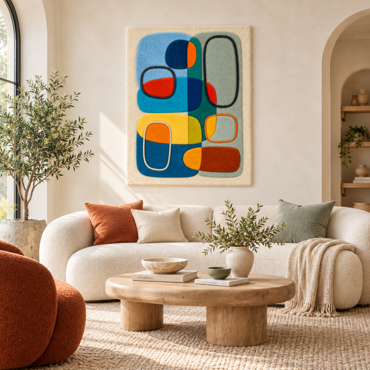 Cobalt Citrus Loop Collage wall art by Hewn Earth featuring vibrant citrus images arranged in a modern collage style.