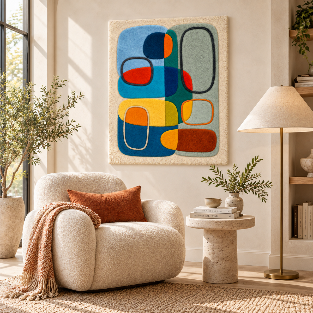 Cobalt Citrus Loop Collage wall art by Hewn Earth featuring vibrant citrus-themed abstract designs for modern home decor.