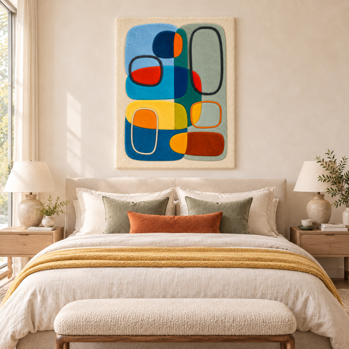 Cobalt Citrus Loop Collage wall art by Hewn Earth, featuring vibrant citrus-themed abstract design for modern home decor.