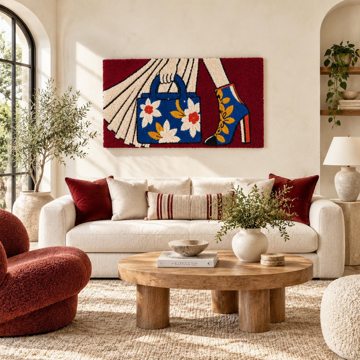 Cobalt Daisies Fashion Ensemble — front-facing room scene [room-front]