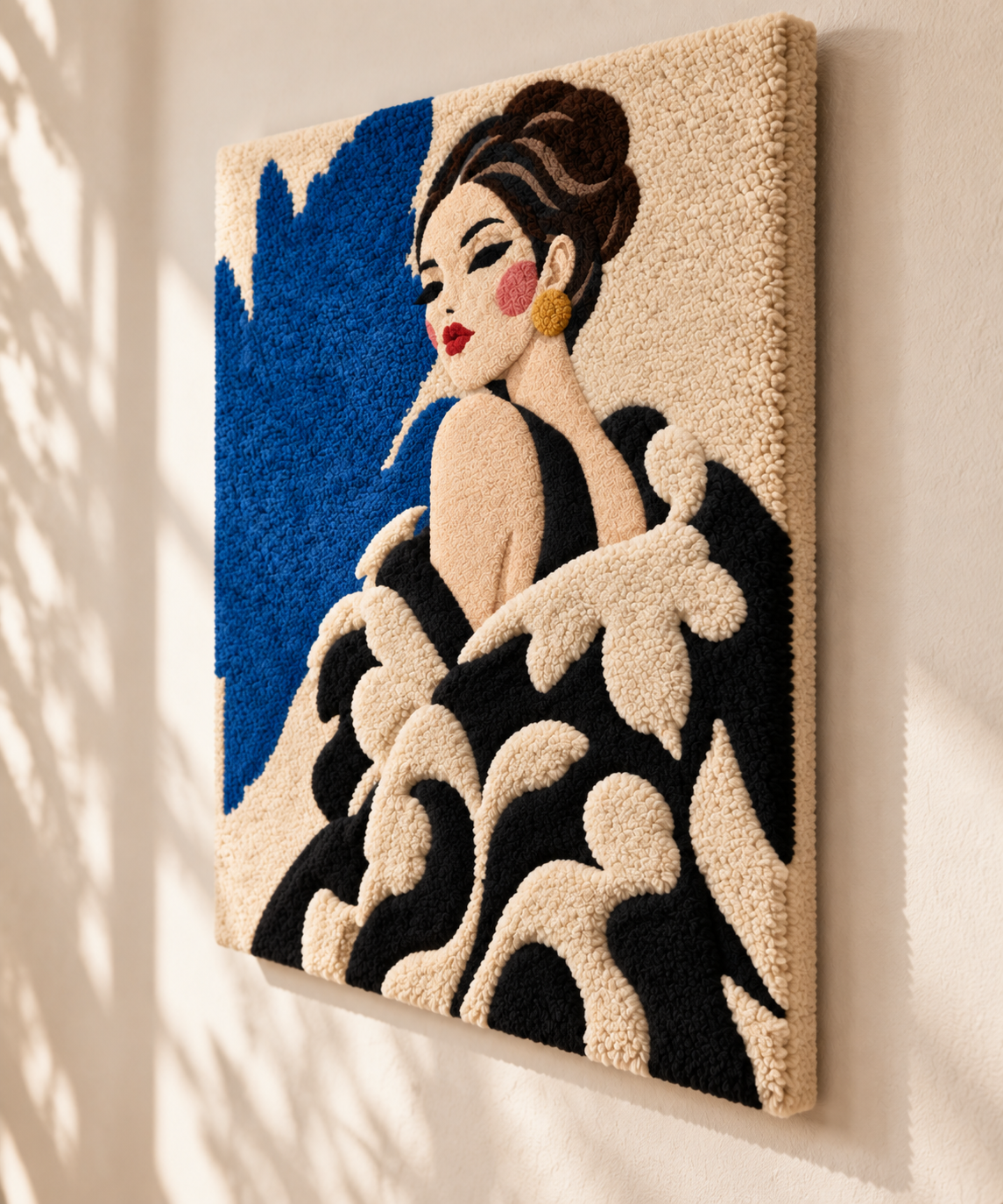 Cobalt Evening Wrap — angled relief view