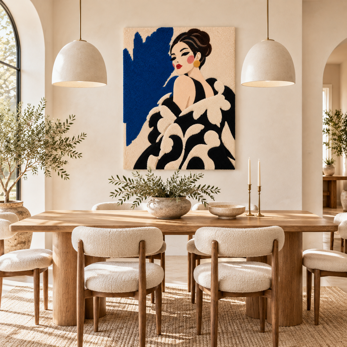 Cobalt Evening Wrap — room setting 3
