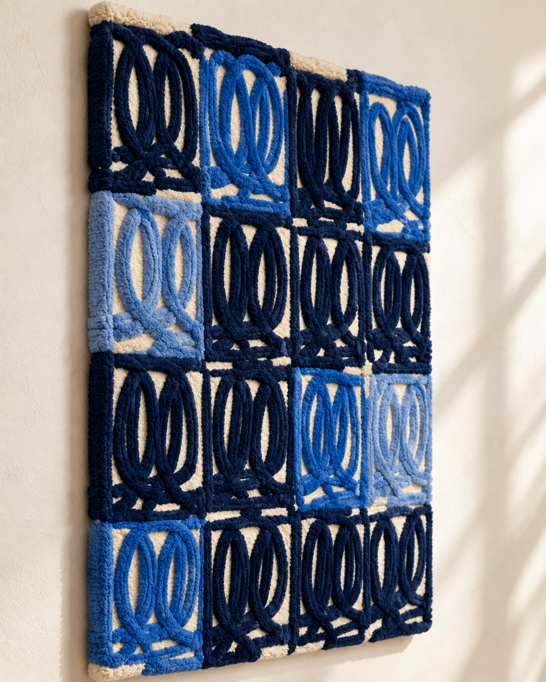 Cobalt Loop Lattice — angled relief view