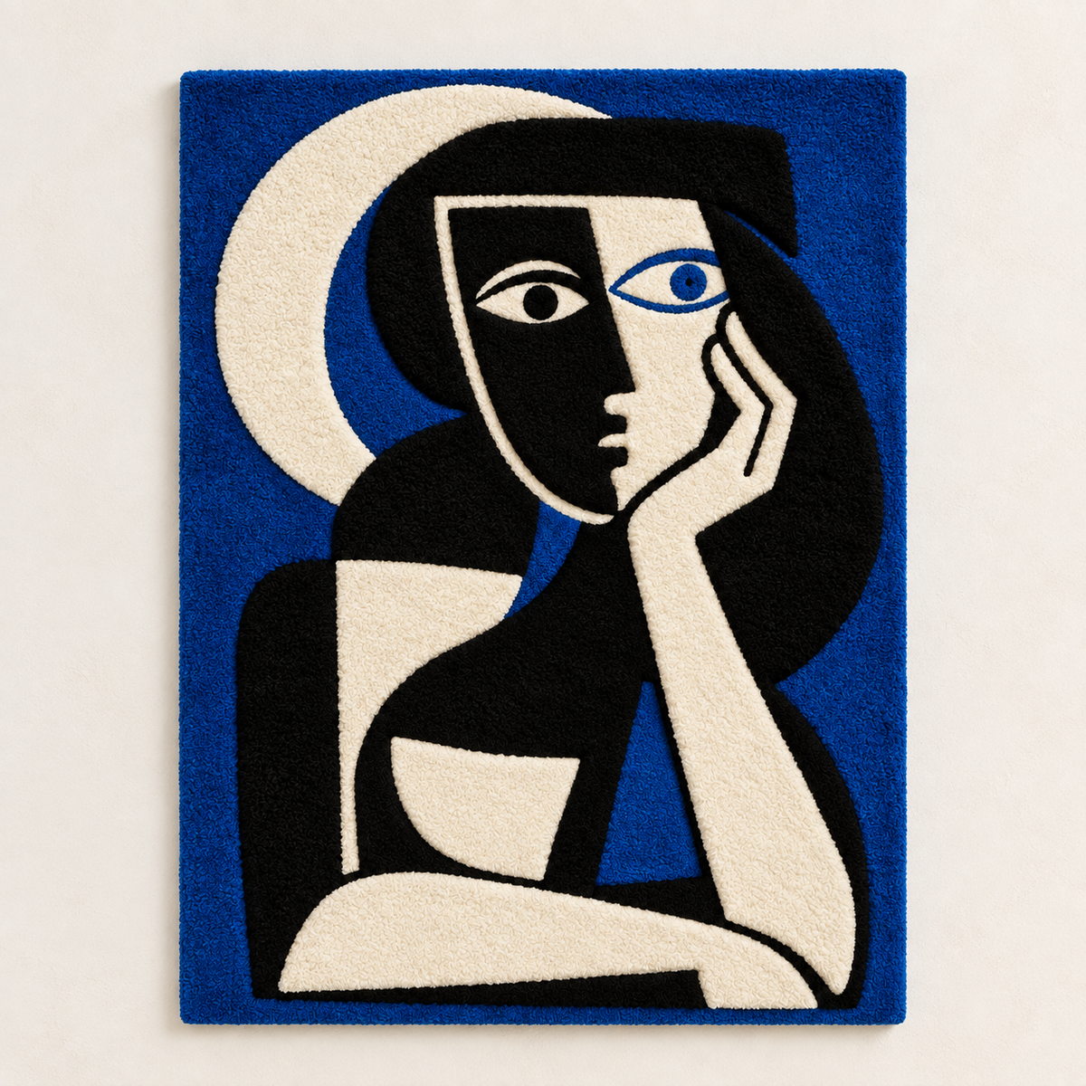 Cobalt Moon Reflection wall art by Hewn Earth featuring a serene moonlit reflection scene in vibrant cobalt blue tones.