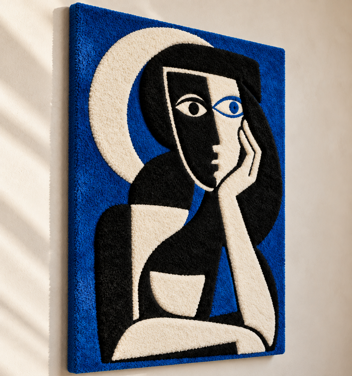Cobalt Moon Reflection wall art by Hewn Earth featuring a serene moonlit reflection scene in vibrant cobalt tones.