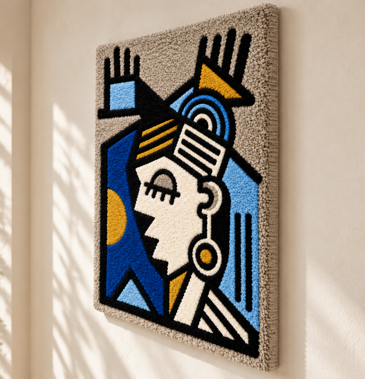 Cobalt Rhythm with Raised Hands — angled relief view