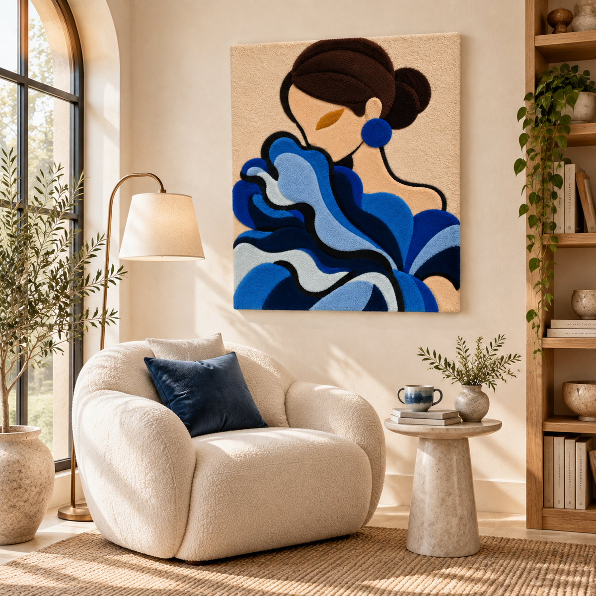 Cobalt Ruffles Quiet Elegance — room setting