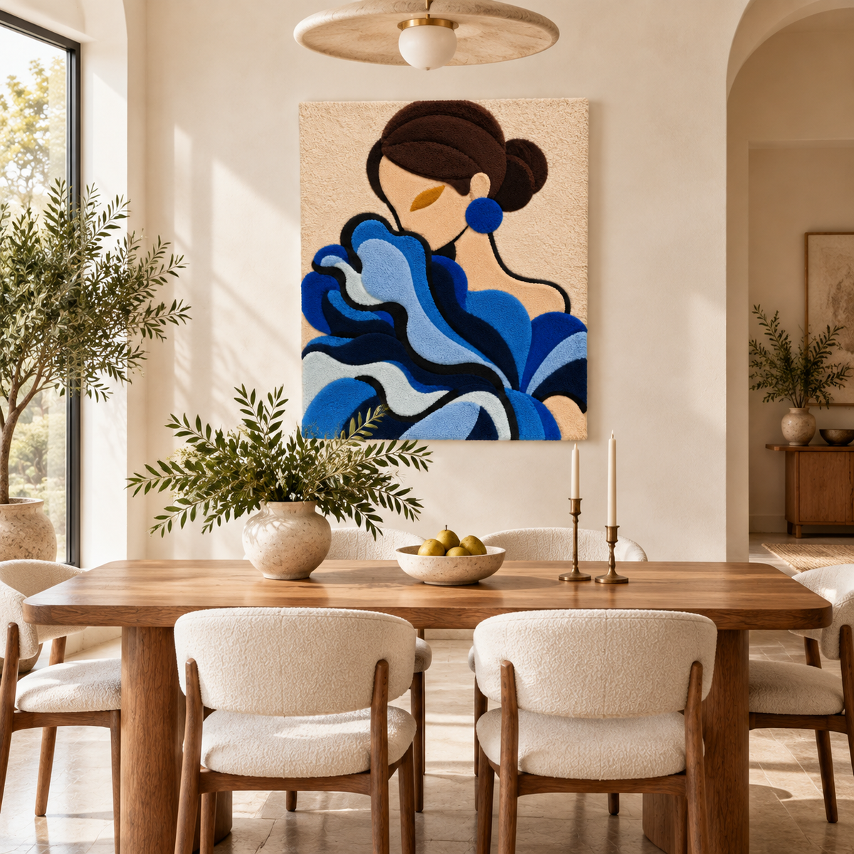 Cobalt Ruffles Quiet Elegance — room setting